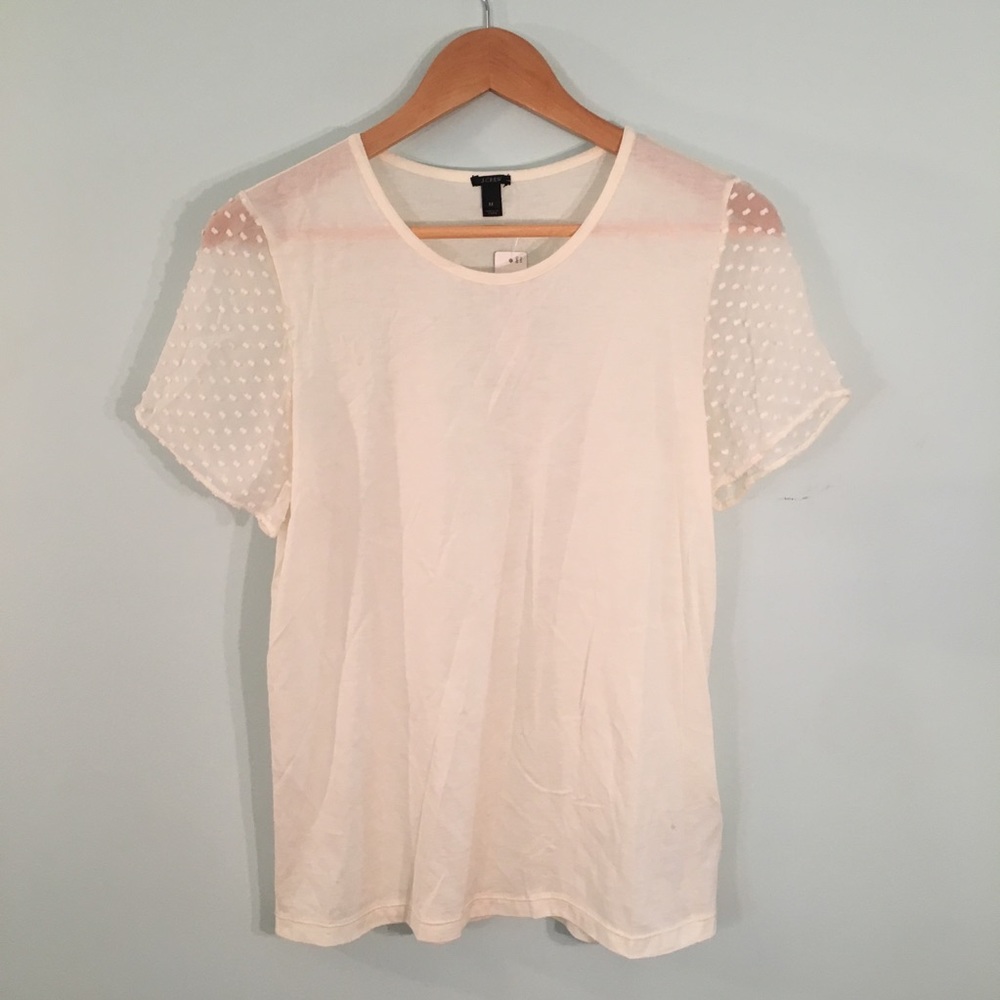 J. Crew Swiss Dot Chiffon Sleeve Tee